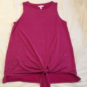 Soft, breathable, pink, workout tang top